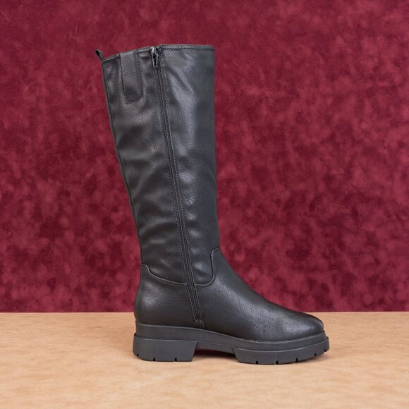 Naturalizer Soul Women Orchid Black Leather Waterproof Riding Knee Boots sz 8.5 - Picture 10 of 10